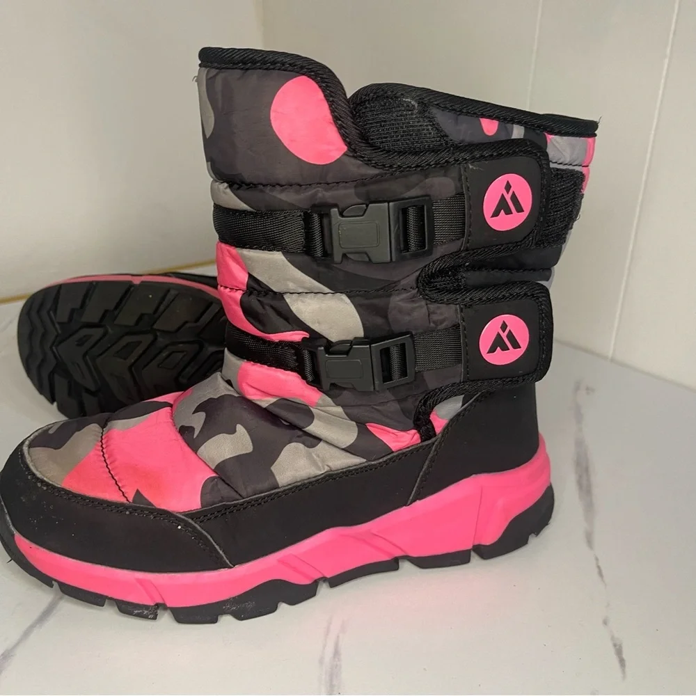 Girls’ Snow Boots Pink and Black Size 3 Little Girl